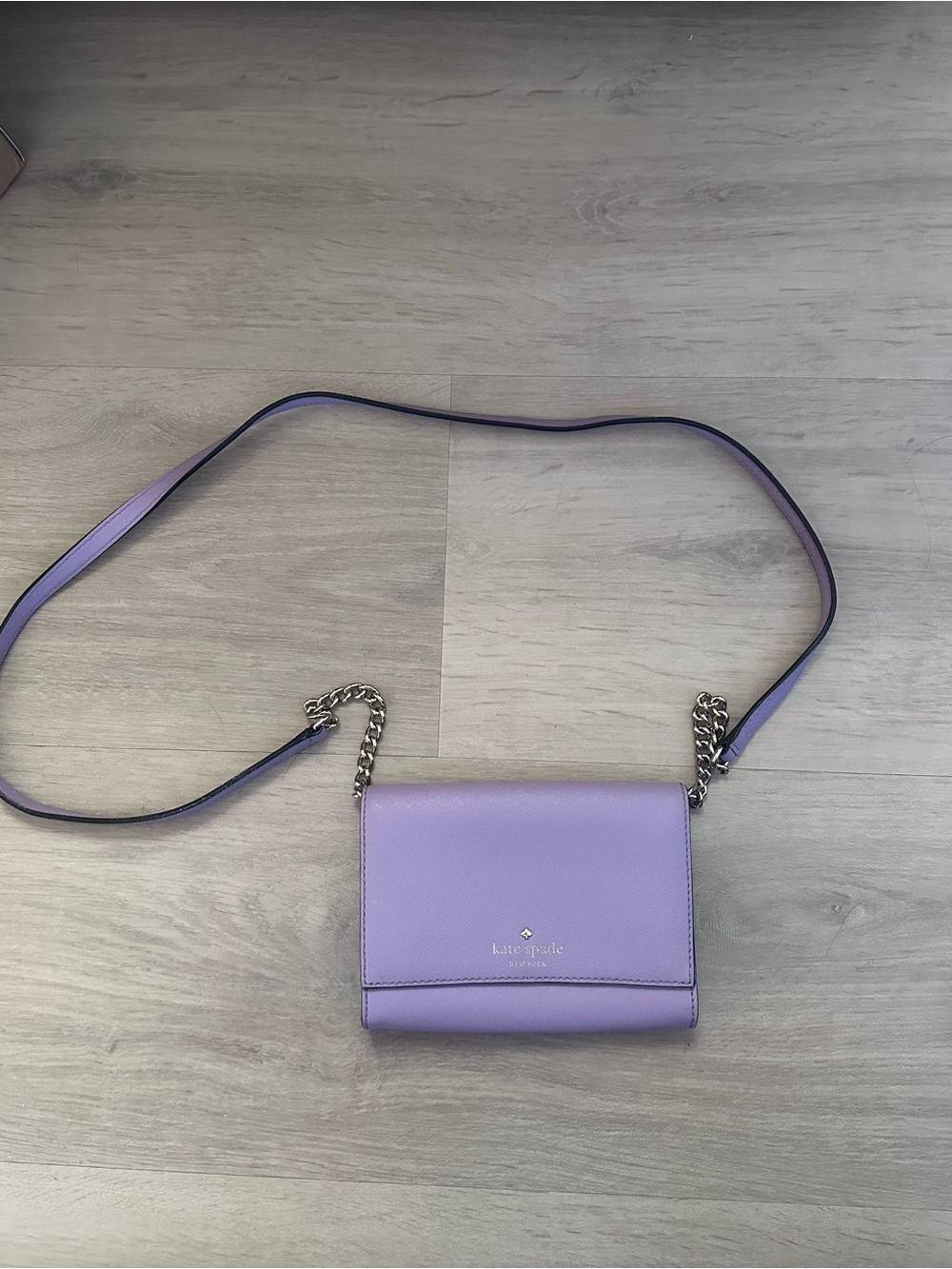 kate spade Lavender Leather Crossbody with Chain Strap